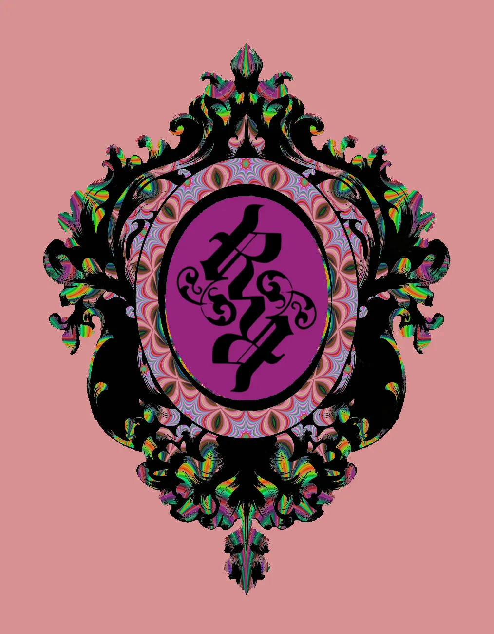 Radical Renaissance emblem in an ornate frame